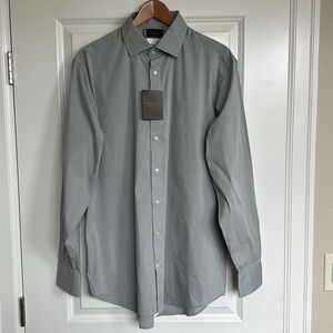 Thomas Dean Collection Long Sleeve Dress Shirt sz 16.5L Men Collared Button Down